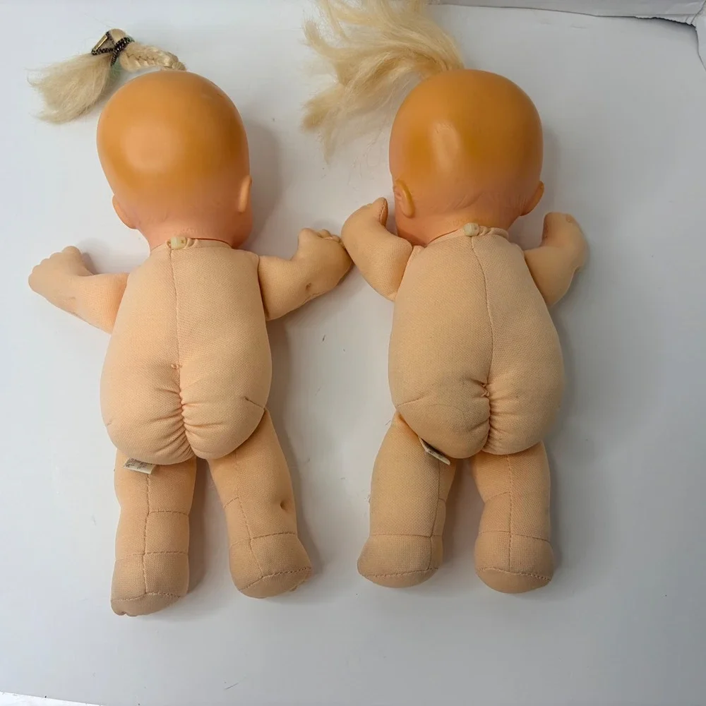 Vtg Mattel Magic Nursery Dolls 90s Retro Babies Soft Body Blonde Hair No Clothes